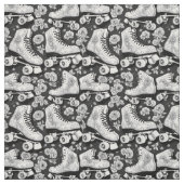 Classic roller schaatsen, rozen, zwart en wit de stof (Swatch)