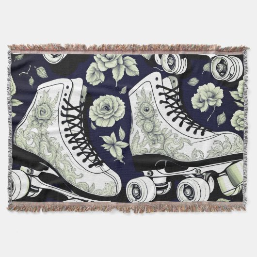 Classic Roller Schaatsen, zwart wit Deken (Voorkant)