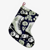 Classic Roller Schaatsen, zwart wit Grote Kerstsok (Voorkant (Hangend))