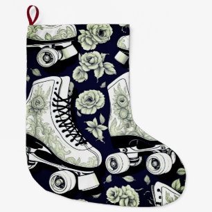 Classic Roller Schaatsen, zwart wit Grote Kerstsok