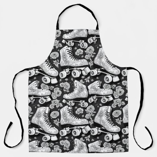 Classic Roller Schaatsen, zwart wit Schort (Voorkant)
