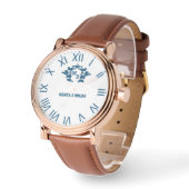 Classic Roman Numeral Personalized Custom  Wedding Horloge (Hoek)