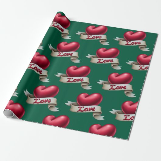 "Classic Romance" Emerald Gift Wrap Cadeaupapier (Uitgerold)