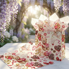 Classic Romance: Vintage Teddy Bear Tissuepapier