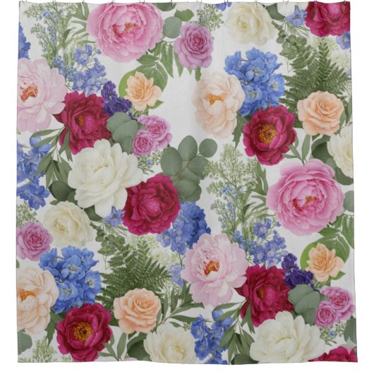 Classic Romantic Floral Tapestry Douchegordijn (Voorkant)