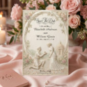 Classic Romantic Garden Scene Save The Date