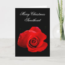 Classic Romantic Red Rose Kaart voor kerstmis