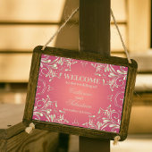 Classic Romantisch Goud Roze  Border Bruiloft Poster