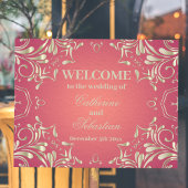 Classic Romantisch Goud Roze  Border Bruiloft Poster