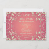Classic Romantisch Goud Roze Border Bruiloft Save The Date (Voorkant)