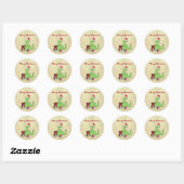 Classic ronde kerstkerstkerstkerstkerstdinosaurus sticker (Vel)