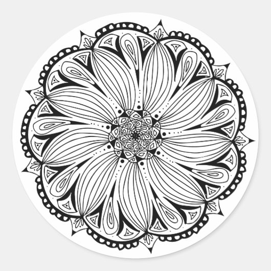 Classic Ronde Mandala Sticker (Voorkant)
