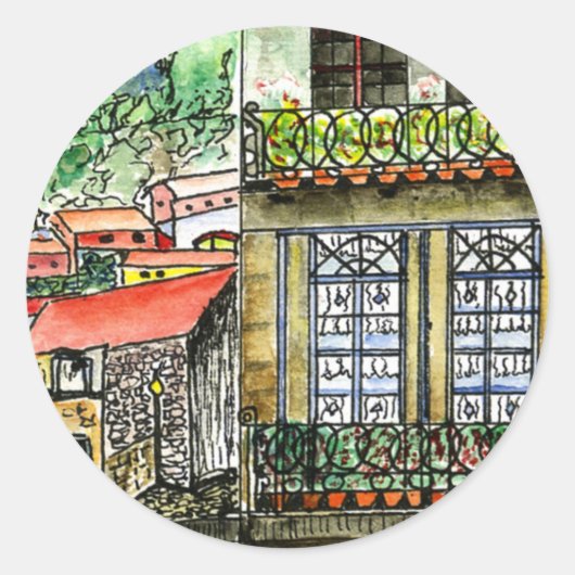 Classic Ronde Sticker glanzend klein w/Portugal (Voorkant)