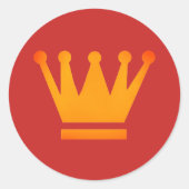 Classic Ronde Sticker Golden Crown (Voorkant)