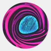 Classic Ronde Sticker met Whirlpool Design. (Voorkant)