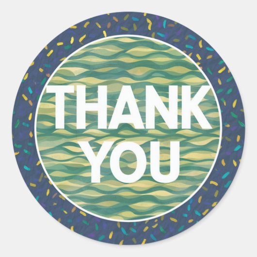 Classic Ronde Sticker Mooi dankjewel design (Voorkant)