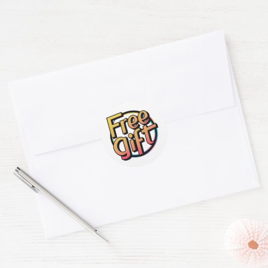 Classic Ronde Sticker Mooi Gratis Cadeauontwerp (Envelop)