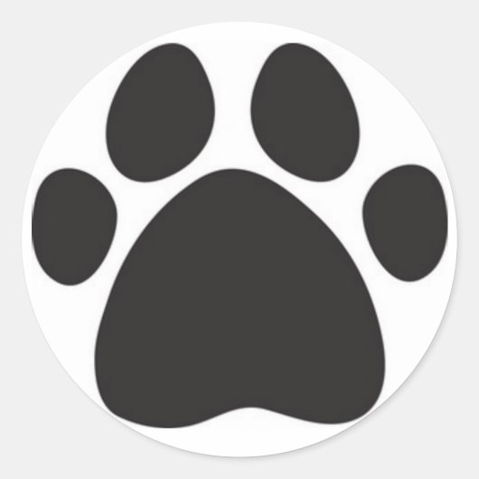 Classic Ronde Sticker/Pet Paw Sticker (Voorkant)