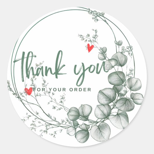 Classic Ronde Stickers, bedankt voor de bestelling Ronde Sticker (Voorkant)