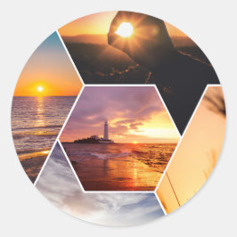 Classic Ronde Stickers zonsondergang, Natuurlijke
