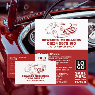 Classic Rood, Auto Mechanic & Reparaties Advertere Flyer