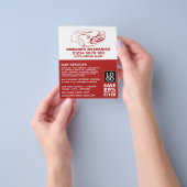 Classic Rood, Auto Mechanic & Reparaties Advertere Flyer (Hand)