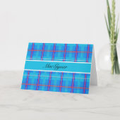 Classic Rood en Blauw Schots Tartan, op maat Kaart (Voorkant)