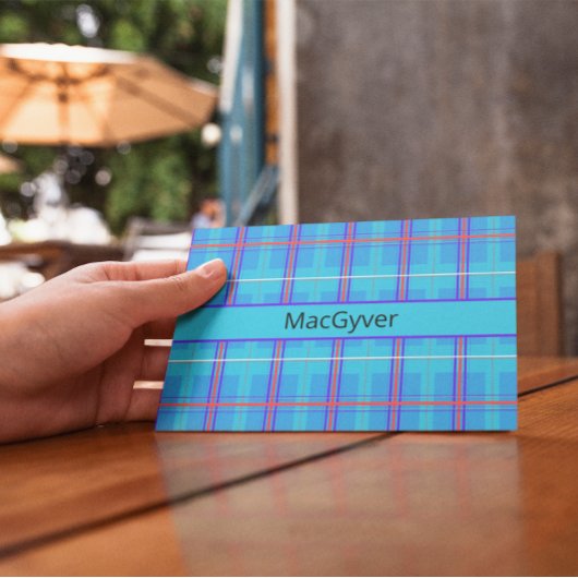 Classic Rood en Blauw Schots Tartan, op maat Kaart