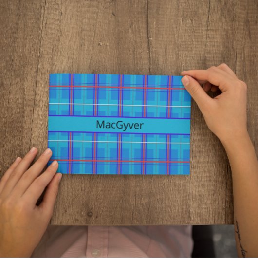 Classic Rood en Blauw Schots Tartan, op maat Kaart