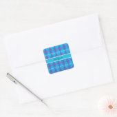 Classic Rood en Blauw Schots Tartan, op maat Vierkante Sticker (Envelop)