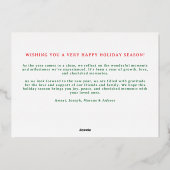 Classic Rood en Groen Preppy Scallop Foto Lijst Folie Feestdagenkaart (Achterkant)