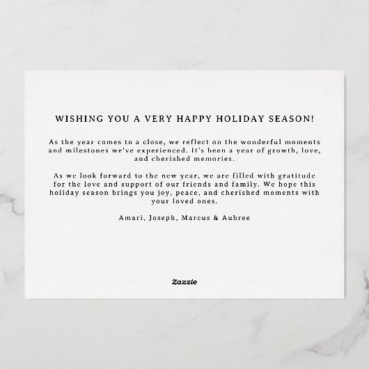 Classic Rood en Wit Preppy Scallop Foto Lijst Folie Feestdagenkaart (Achterkant)