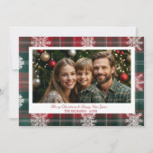  Classic Rood & Groen Kerstfoto Feestdagenkaart (Voorkant)