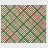 Classic Rood Groen Waterverf Plakken Kunstpatroon Cadeaupapier (Vlak)