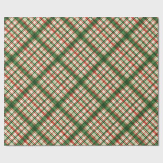 Classic Rood Groen Waterverf Plakken Kunstpatroon Cadeaupapier (Vlak)