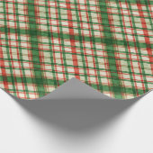 Classic Rood Groen Waterverf Plakken Kunstpatroon Cadeaupapier (Hoek)