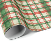 Classic Rood Groen Waterverf Plakken Kunstpatroon Cadeaupapier (Rol Hoek)