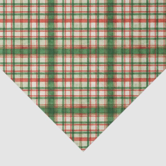 Classic Rood Groen Waterverf Plakken Kunstpatroon Tissuepapier (Detail)