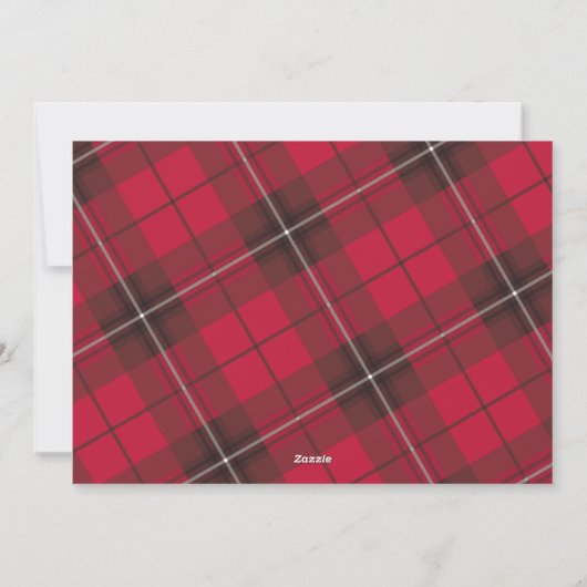 Classic  Rood Plaid Foto Lijst Vakantie Kaart (Achterkant)