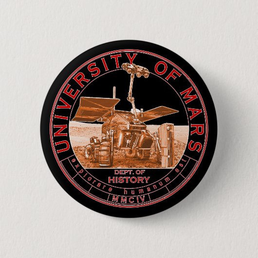 Classic rood Sinaasappel wit Logo mars universitei Ronde Button 5,7 Cm (Voorkant)