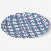 Classic Rood Wit Blauw Plaid 4th Juli Bord (Gekanteld)