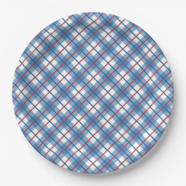 Classic Rood Wit Blauw Plaid 4th Juli Bord