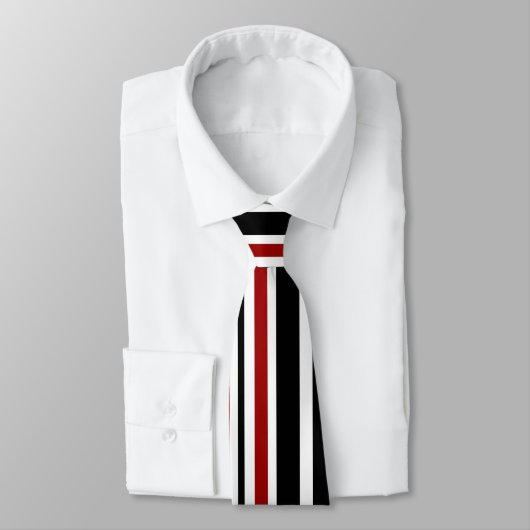 Classic Rood Zwart Patroon Stripes Stropdas (Gebonden)