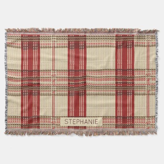Classic Rood & Zwart Tartan Plaid - Rustiek Geweve Deken (Voorkant)