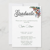 Classic Roos Flower Garden Foto Afstuderen Kaart (Achterkant)