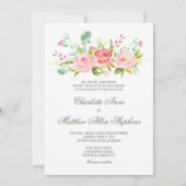 Classic Roos Garden Elegante huwelijksuitnodiging Kaart (Voorkant)