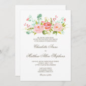 Classic Roos Garden Elegante huwelijksuitnodiging Kaart (Voorkant / Achterkant)