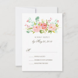 Classic Roos Garden Wedding RSVP-kaart RSVP Kaartje
