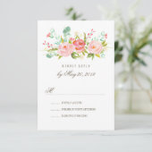 Classic Roos Garden Wedding RSVP-kaart RSVP Kaartje (Staand voorkant)
