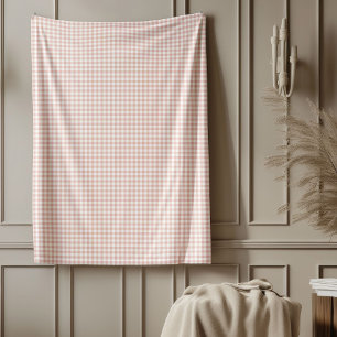 Classic Roos Gold Check Throw voor stijlvolle huiz Fleece Deken